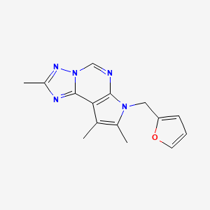 molecular formula C15H15N5O B10862632 7-(furan-2-ylmethyl)-2,8,9-trimethyl-7H-pyrrolo[3,2-e][1,2,4]triazolo[1,5-c]pyrimidine 