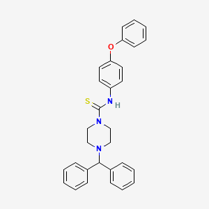 4-(diphenylmethyl)-N-(4-phenoxyphenyl)piperazine-1-carbothioamide