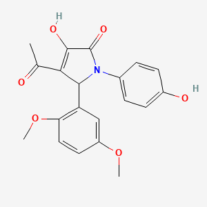 molecular formula C20H19NO6 B10862650 4-acetyl-5-(2,5-dimethoxyphenyl)-3-hydroxy-1-(4-hydroxyphenyl)-1,5-dihydro-2H-pyrrol-2-one 