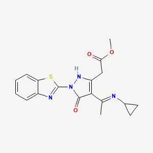 methyl {(4Z)-1-(1,3-benzothiazol-2-yl)-4-[1-(cyclopropylamino)ethylidene]-5-oxo-4,5-dihydro-1H-pyrazol-3-yl}acetate