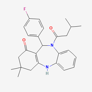 11-(4-fluorophenyl)-3,3-dimethyl-10-(3-methylbutanoyl)-2,3,4,5,10,11-hexahydro-1H-dibenzo[b,e][1,4]diazepin-1-one