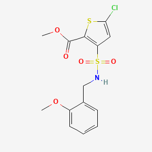 molecular formula C14H14ClNO5S2 B10862713 Methyl 5-chloro-3-[(2-methoxybenzyl)sulfamoyl]thiophene-2-carboxylate 