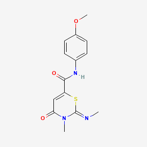 (2Z)-N-(4-methoxyphenyl)-3-methyl-2-(methylimino)-4-oxo-3,4-dihydro-2H-1,3-thiazine-6-carboxamide