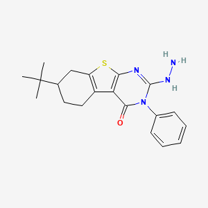 7-tert-butyl-2-hydrazinyl-3-phenyl-5,6,7,8-tetrahydro[1]benzothieno[2,3-d]pyrimidin-4(3H)-one