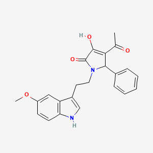 molecular formula C23H22N2O4 B10862755 4-acetyl-3-hydroxy-1-[2-(5-methoxy-1H-indol-3-yl)ethyl]-5-phenyl-1,5-dihydro-2H-pyrrol-2-one 