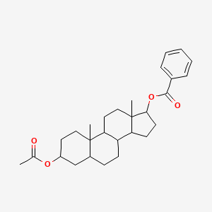 molecular formula C28H38O4 B10862769 3-(Acetyloxy)androstan-17-yl benzoate 