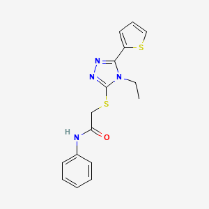 2-(4-Ethyl-5-thiophen-2-yl-4H-[1,2,4]triazol-3-ylsulfanyl)-N-phenyl-acetamide