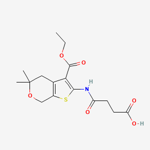 4-{[3-(ethoxycarbonyl)-5,5-dimethyl-4,7-dihydro-5H-thieno[2,3-c]pyran-2-yl]amino}-4-oxobutanoic acid