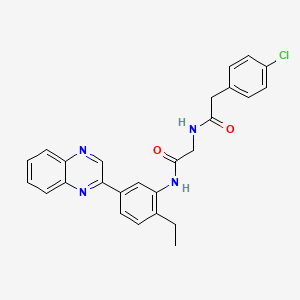 molecular formula C26H23ClN4O2 B10862818 N~2~-[(4-chlorophenyl)acetyl]-N-[2-ethyl-5-(quinoxalin-2-yl)phenyl]glycinamide 