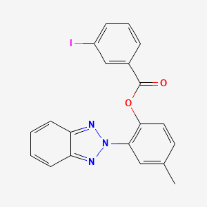 molecular formula C20H14IN3O2 B10862826 2-(2H-benzotriazol-2-yl)-4-methylphenyl 3-iodobenzoate 