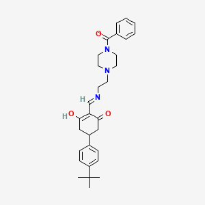 molecular formula C30H37N3O3 B10862830 5-(4-Tert-butylphenyl)-2-[({2-[4-(phenylcarbonyl)piperazin-1-yl]ethyl}amino)methylidene]cyclohexane-1,3-dione 