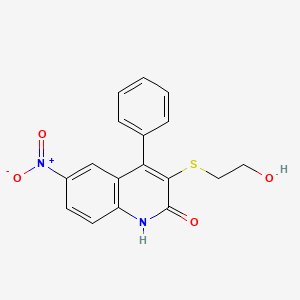 3-[(2-hydroxyethyl)sulfanyl]-6-nitro-4-phenylquinolin-2(1H)-one