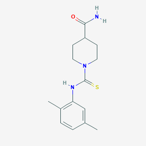 molecular formula C15H21N3OS B10862880 1-[(2,5-Dimethylphenyl)carbamothioyl]piperidine-4-carboxamide 