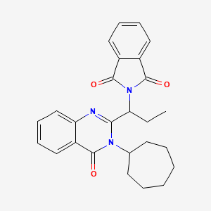 2-[1-(3-cycloheptyl-4-oxo-3,4-dihydroquinazolin-2-yl)propyl]-1H-isoindole-1,3(2H)-dione