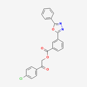 2-(4-Chlorophenyl)-2-oxoethyl 3-(5-phenyl-1,3,4-oxadiazol-2-yl)benzoate