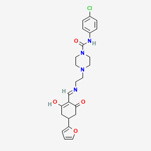 N-(4-chlorophenyl)-4-[2-({[4-(2-furyl)-2,6-dioxocyclohexylidene]methyl}amino)ethyl]-1-piperazinecarboxamide