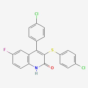 4-(4-Chlorophenyl)-3-[(4-chlorophenyl)sulfanyl]-6-fluoroquinolin-2-ol