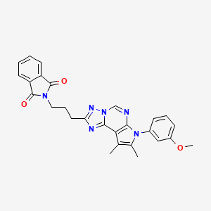 2-{3-[7-(3-methoxyphenyl)-8,9-dimethyl-7H-pyrrolo[3,2-e][1,2,4]triazolo[1,5-c]pyrimidin-2-yl]propyl}-1H-isoindole-1,3(2H)-dione