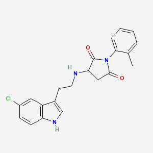 3-{[2-(5-chloro-1H-indol-3-yl)ethyl]amino}-1-(2-methylphenyl)pyrrolidine-2,5-dione