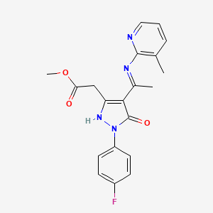 methyl [(4Z)-1-(4-fluorophenyl)-4-{1-[(3-methylpyridin-2-yl)amino]ethylidene}-5-oxo-4,5-dihydro-1H-pyrazol-3-yl]acetate