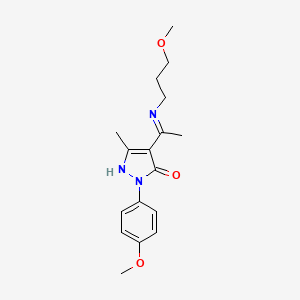 (4Z)-2-(4-methoxyphenyl)-4-{1-[(3-methoxypropyl)amino]ethylidene}-5-methyl-2,4-dihydro-3H-pyrazol-3-one