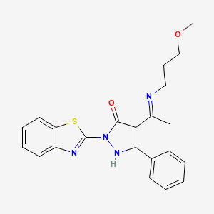 (4Z)-2-(1,3-benzothiazol-2-yl)-4-{1-[(3-methoxypropyl)amino]ethylidene}-5-phenyl-2,4-dihydro-3H-pyrazol-3-one