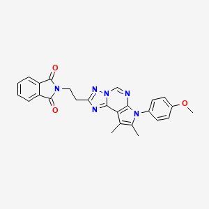 2-{2-[7-(4-methoxyphenyl)-8,9-dimethyl-7H-pyrrolo[3,2-e][1,2,4]triazolo[1,5-c]pyrimidin-2-yl]ethyl}-1H-isoindole-1,3(2H)-dione