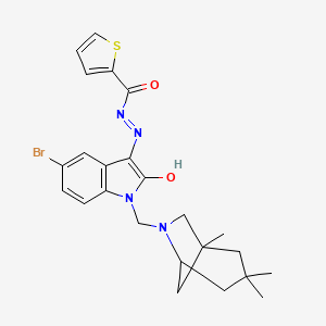 N'-{(3Z)-5-bromo-2-oxo-1-[(1,3,3-trimethyl-6-azabicyclo[3.2.1]oct-6-yl)methyl]-1,2-dihydro-3H-indol-3-ylidene}thiophene-2-carbohydrazide