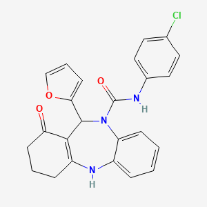 N-(4-chlorophenyl)-11-(2-furyl)-1-oxo-1,2,3,4,5,11-hexahydro-10H-dibenzo[b,e][1,4]diazepine-10-carboxamide