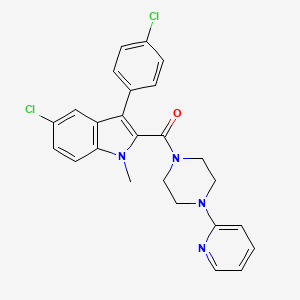 [5-chloro-3-(4-chlorophenyl)-1-methyl-1H-indol-2-yl][4-(pyridin-2-yl)piperazin-1-yl]methanone