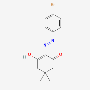 molecular formula C14H15BrN2O2 B10863017 2-[(4-Bromophenyl)hydrazinylidene]-5,5-dimethylcyclohexane-1,3-dione 