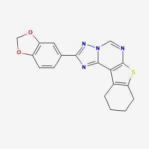 2-(1,3-Benzodioxol-5-yl)-8,9,10,11-tetrahydro[1]benzothieno[3,2-e][1,2,4]triazolo[1,5-c]pyrimidine