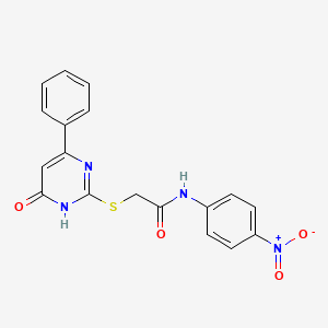 molecular formula C18H14N4O4S B10863042 2-[(4-hydroxy-6-phenylpyrimidin-2-yl)sulfanyl]-N-(4-nitrophenyl)acetamide 