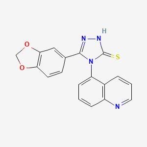 5-(1,3-benzodioxol-5-yl)-4-(quinolin-5-yl)-4H-1,2,4-triazole-3-thiol