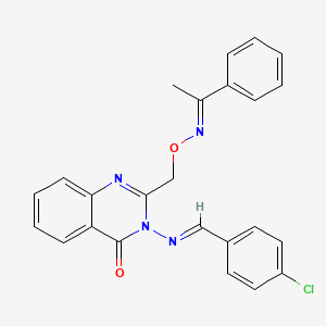 3-{[(E)-(4-chlorophenyl)methylidene]amino}-2-[({[(1E)-1-phenylethylidene]amino}oxy)methyl]quinazolin-4(3H)-one