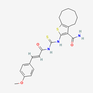 2-({[(2E)-3-(4-methoxyphenyl)prop-2-enoyl]carbamothioyl}amino)-4,5,6,7,8,9-hexahydrocycloocta[b]thiophene-3-carboxamide