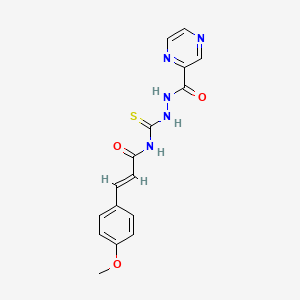 (E)-3-(4-methoxyphenyl)-N-[(pyrazine-2-carbonylamino)carbamothioyl]prop-2-enamide