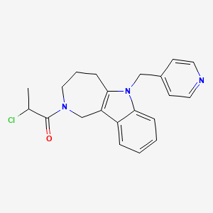 molecular formula C21H22ClN3O B10863089 2-Chloro-1-[6-(4-pyridylmethyl)-3,4,5,6-tetrahydroazepino[4,3-B]indol-2(1H)-YL]-1-propanone 