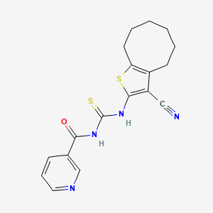 N-[(3-cyano-4,5,6,7,8,9-hexahydrocycloocta[b]thiophen-2-yl)carbamothioyl]pyridine-3-carboxamide