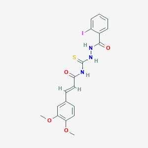 (2E)-3-(3,4-dimethoxyphenyl)-N-({2-[(2-iodophenyl)carbonyl]hydrazinyl}carbonothioyl)prop-2-enamide