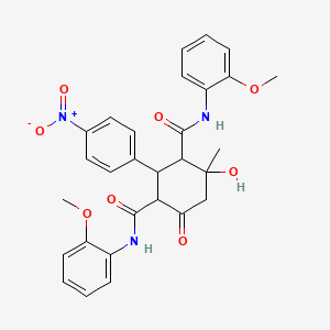 4-hydroxy-N,N'-bis(2-methoxyphenyl)-4-methyl-2-(4-nitrophenyl)-6-oxocyclohexane-1,3-dicarboxamide