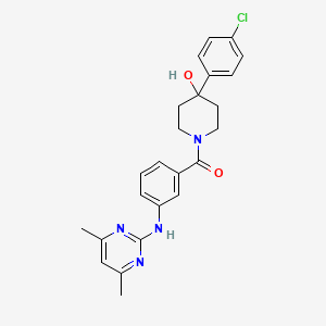 (4-(4-Chlorophenyl)-4-hydroxypiperidin-1-yl)(3-((4,6-dimethylpyrimidin-2-yl)amino)phenyl)methanone