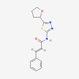 (2E)-3-phenyl-N-[(2Z)-5-(tetrahydrofuran-2-yl)-1,3,4-thiadiazol-2(3H)-ylidene]prop-2-enamide