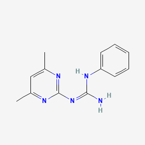 molecular formula C13H15N5 B10863135 N-(4,6-Dimethyl-2-pyrimidinyl)-N'-phenylguanidine 