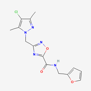 3-[(4-chloro-3,5-dimethyl-1H-pyrazol-1-yl)methyl]-N-(furan-2-ylmethyl)-1,2,4-oxadiazole-5-carboxamide