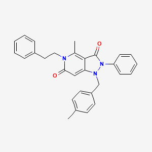 molecular formula C29H27N3O2 B10863142 4-methyl-1-(4-methylbenzyl)-2-phenyl-5-(2-phenylethyl)-1H-pyrazolo[4,3-c]pyridine-3,6(2H,5H)-dione 