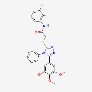 N-(3-chloro-2-methylphenyl)-2-{[4-phenyl-5-(3,4,5-trimethoxyphenyl)-4H-1,2,4-triazol-3-yl]sulfanyl}acetamide