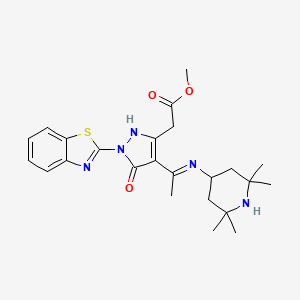 molecular formula C24H31N5O3S B10863158 methyl [(4Z)-1-(1,3-benzothiazol-2-yl)-5-oxo-4-{1-[(2,2,6,6-tetramethylpiperidin-4-yl)amino]ethylidene}-4,5-dihydro-1H-pyrazol-3-yl]acetate 