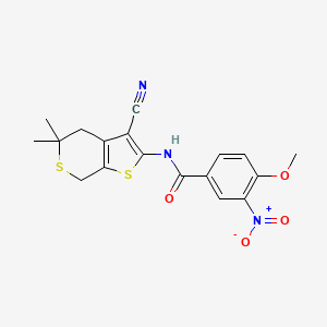 molecular formula C18H17N3O4S2 B10863162 N-(3-cyano-5,5-dimethyl-4,7-dihydro-5H-thieno[2,3-c]thiopyran-2-yl)-4-methoxy-3-nitrobenzamide 