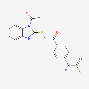 N-(4-{[(1-acetyl-1H-benzimidazol-2-yl)sulfanyl]acetyl}phenyl)acetamide